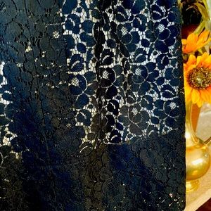 Talbots black lace pleated skirt.